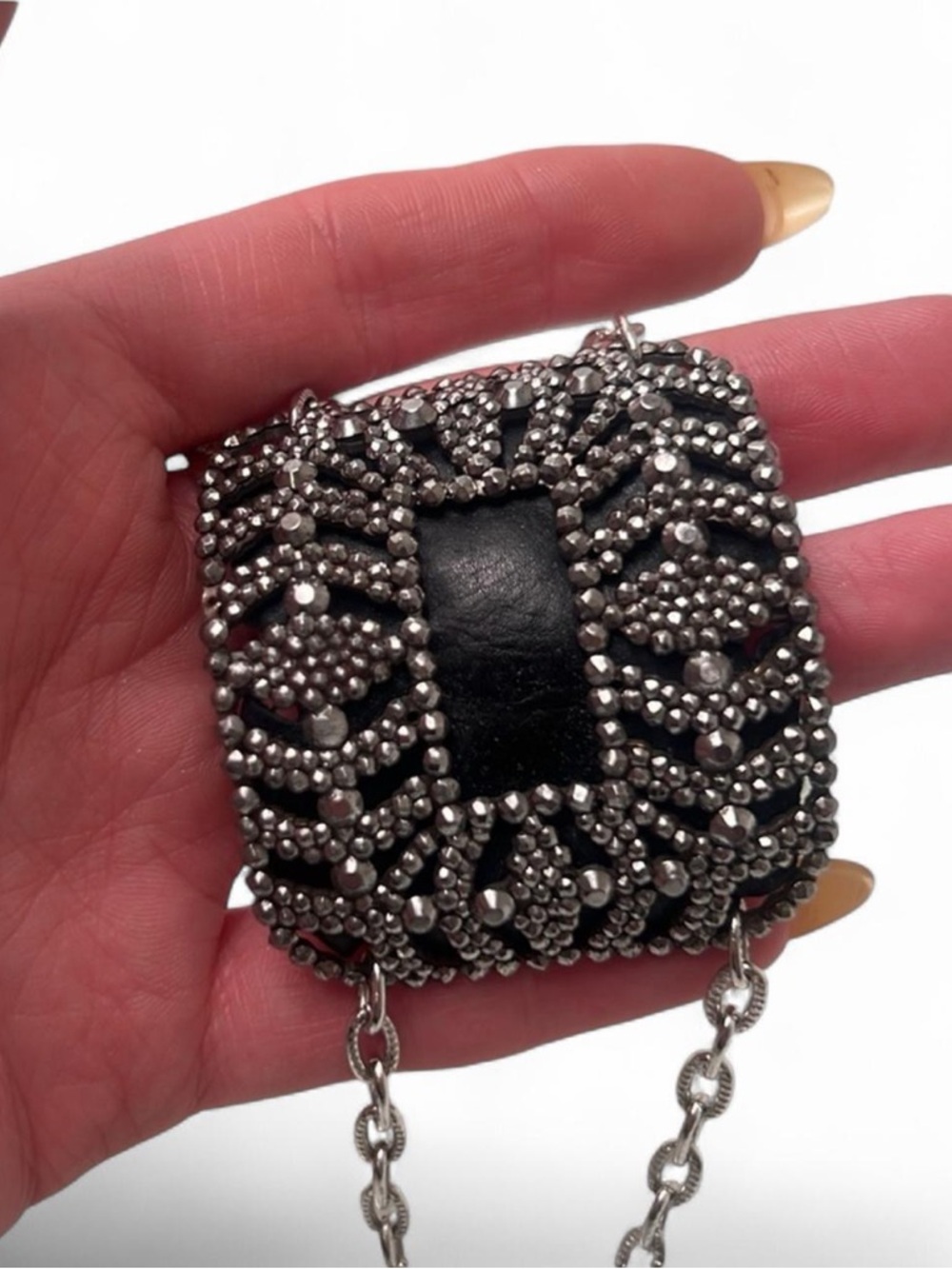 Antique Victorian Cut Steel Shoe Buckle Bracelet Silver - Picture 4 of 7